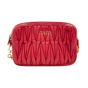 Miu Miu Matelass Leather Shoulder Bag Red